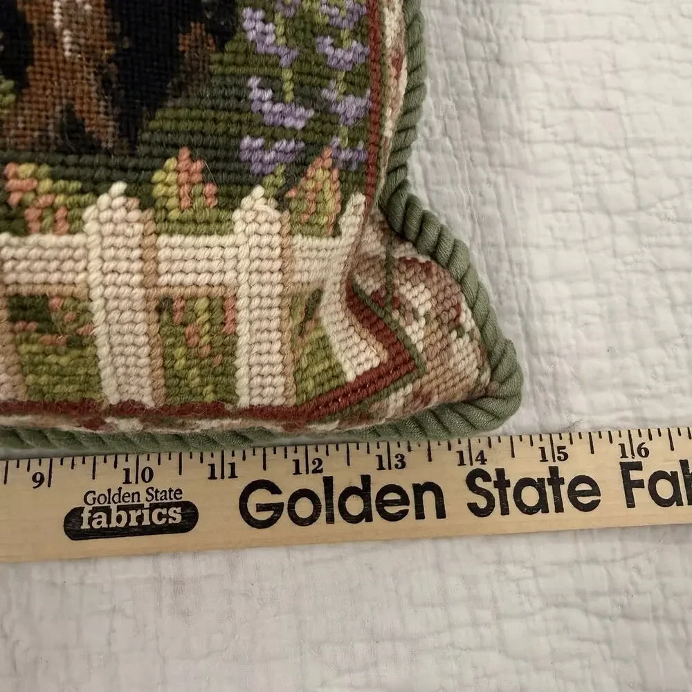Vintage Needlepoint Scottish Terrier Pillow